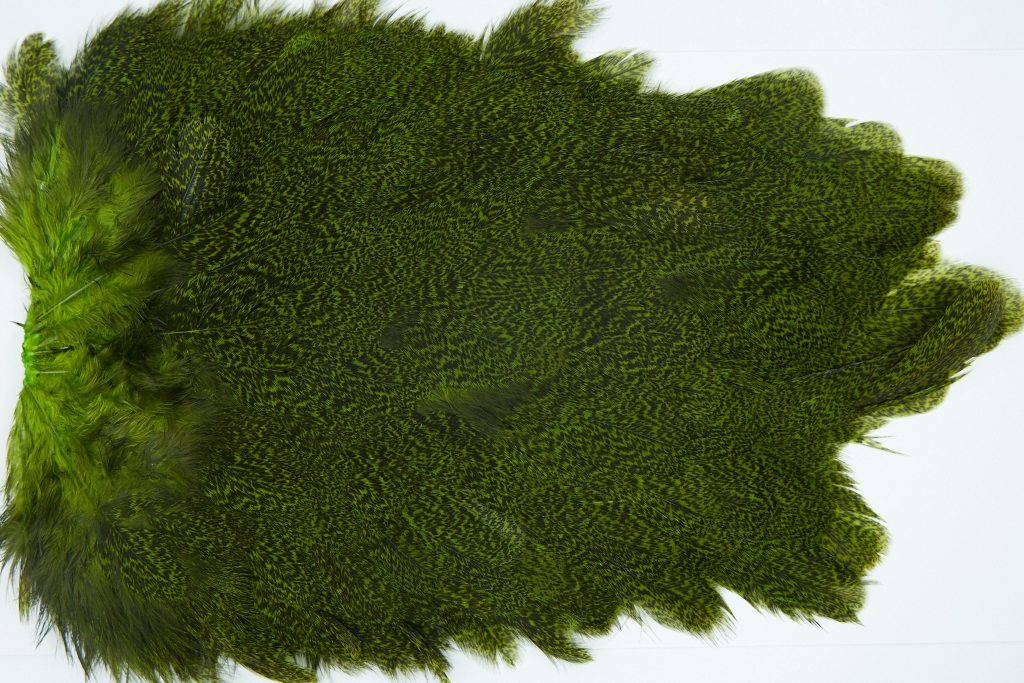 Coq De Leon Hen Saddle Speckled Fl. Green Chartreuse