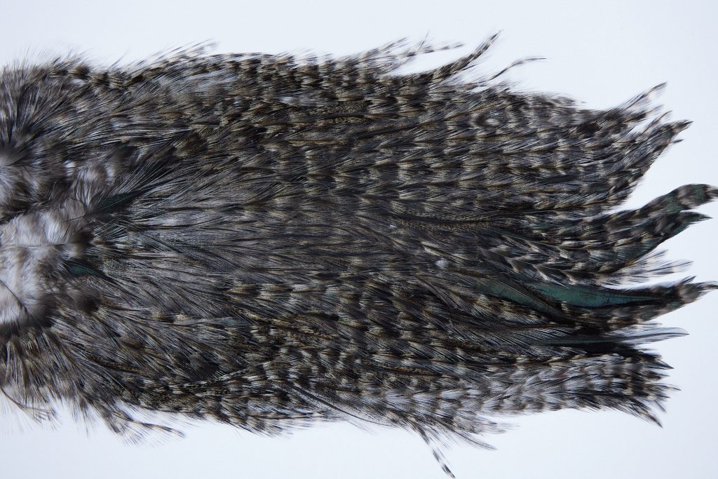 3061 Coq De Leon Dry Fly Hackle,  Bronze Grade Rooster Saddle Grizzly Variant
