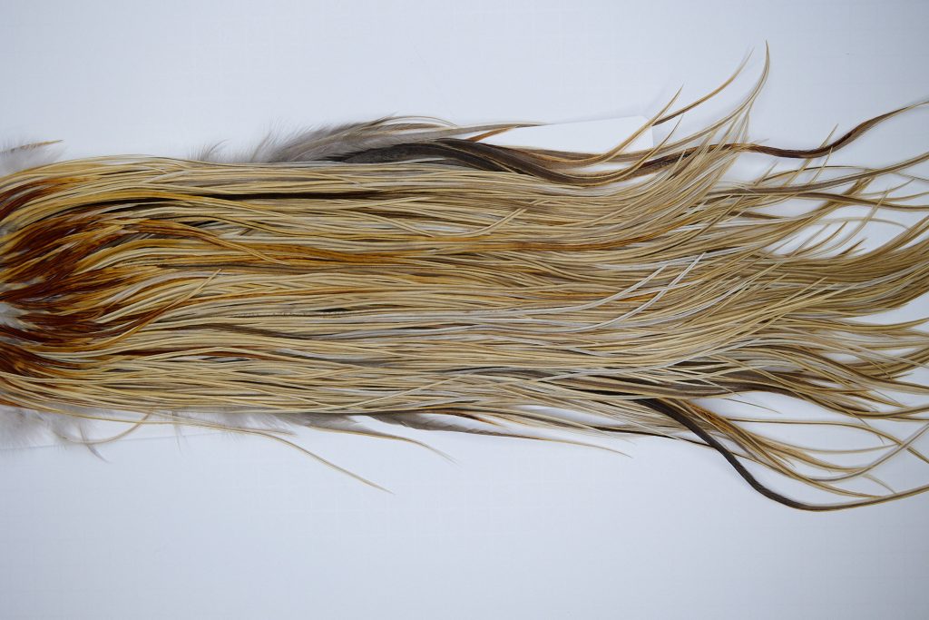 1793 Heritage Dry Fly Hackle, Honey Dun #1 Grade Rooster Saddle, Ties Sizes 14-16
