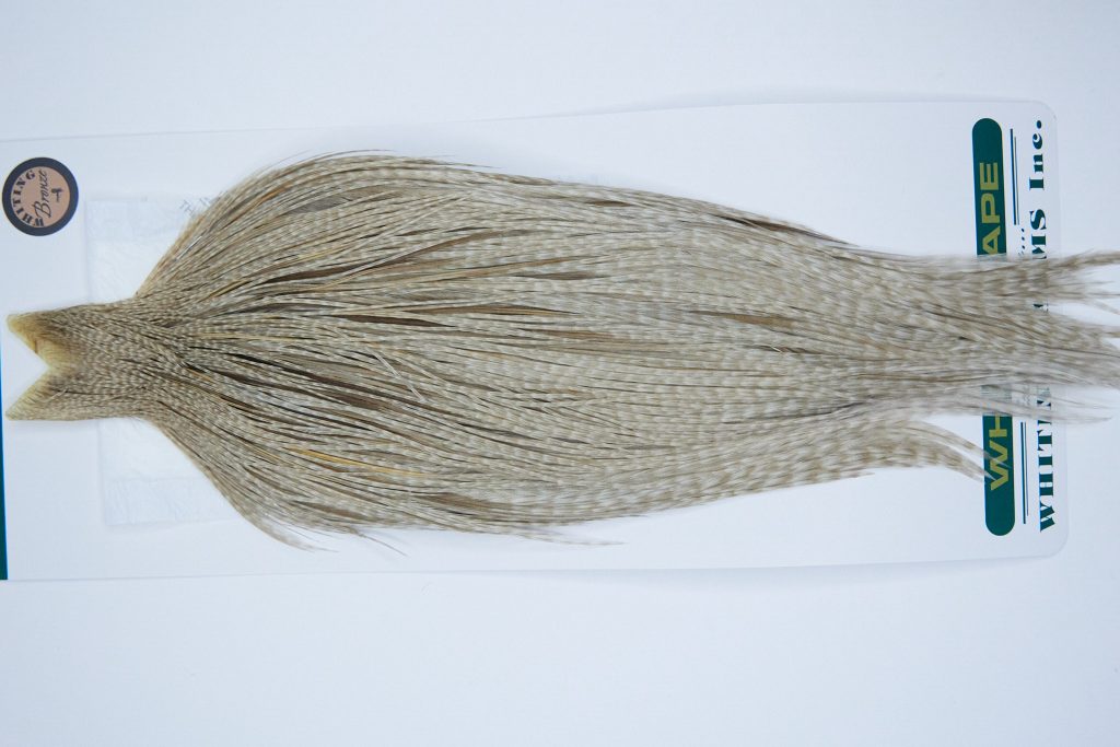 3911 Hebert Dry Fly Hackle, Bronze Grade Rooster Cape Dun Grizzly Ties Size 10-22