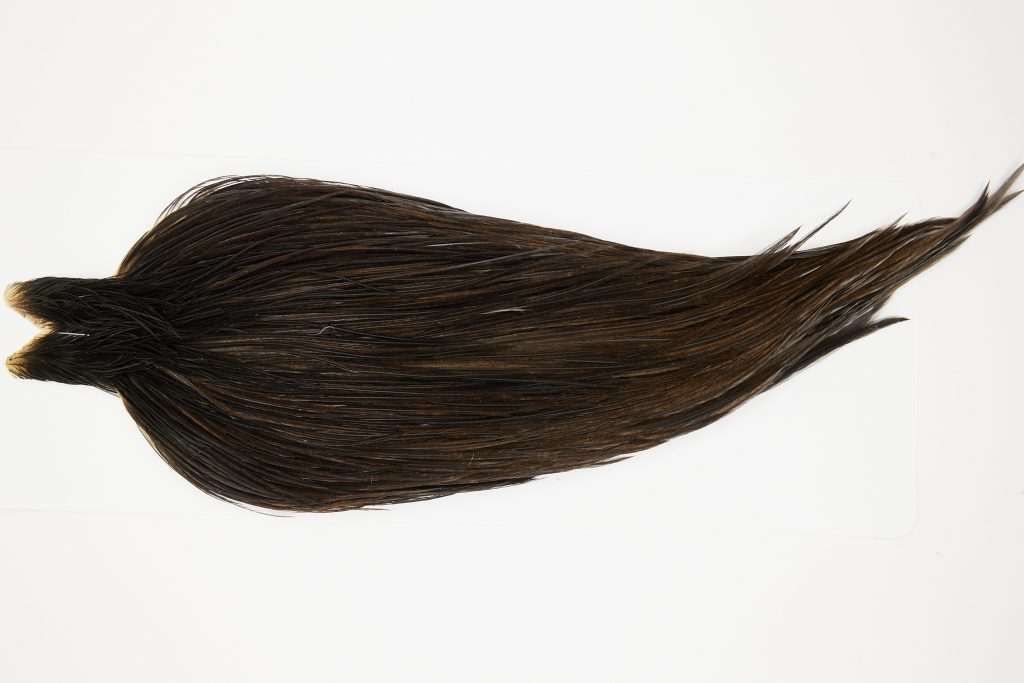 10506 JimsFlyCo Dry Fly Hackle Rhodium Rooster Cape Black Ties Size 10-20