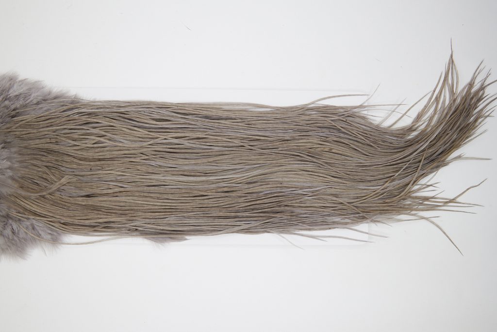10712 Whiting Dry Fly Hackle Silver Grade Rooster Saddle Medium Dun Ties Size 14-16