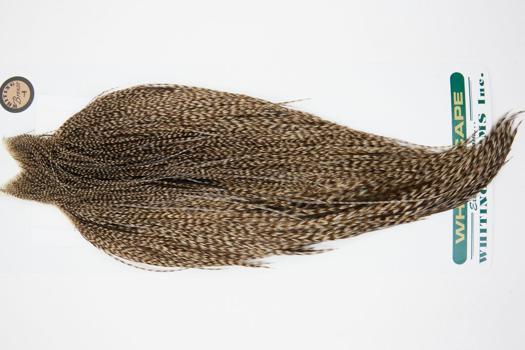 10923 Hebert Dry Fly Hackle Bronze Grade Rooster Cape Dun Grizzly Ties Size 10-22