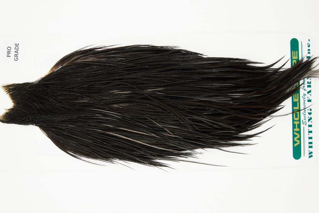 10966 Hebert Dry Fly Hackle Pro Grade Rooster Cape Black Ties Size 10-20