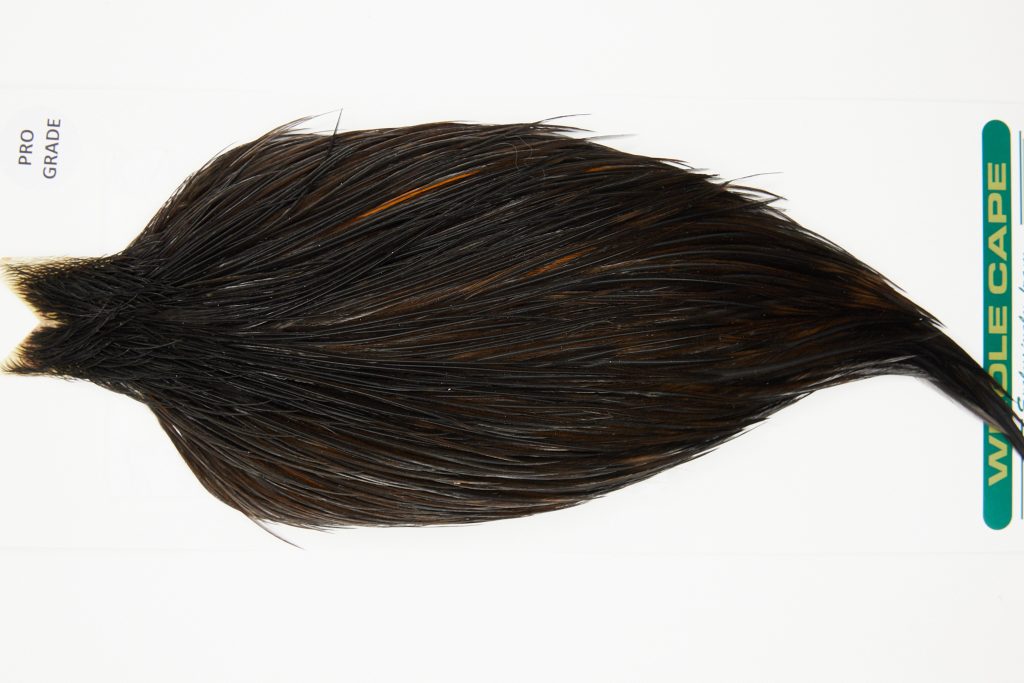 10969 Hebert Dry Fly Hackle Pro Grade Rooster Cape Black Ties Size 8-20