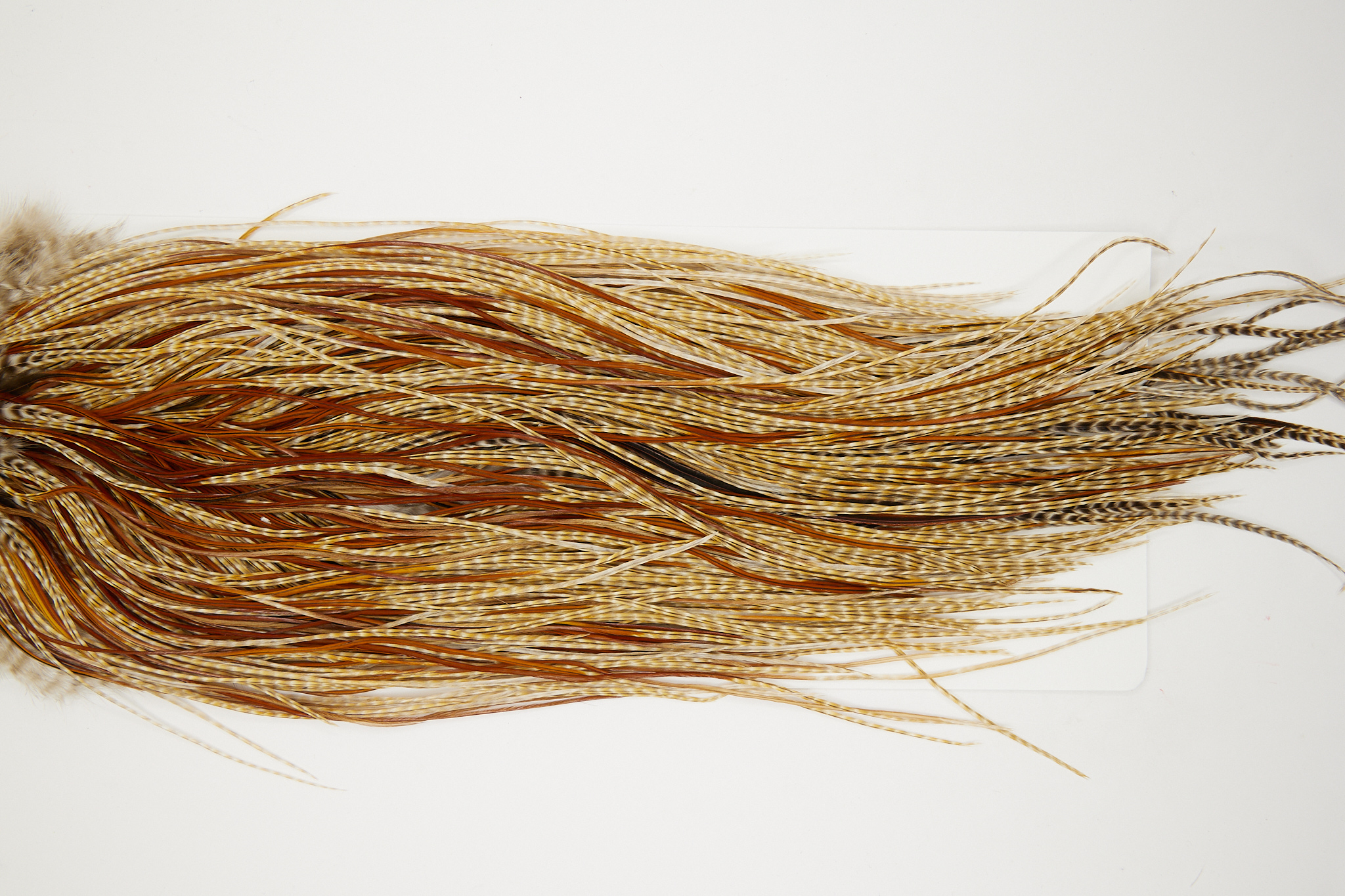 11080 Whiting Dry Fly Hackle Bronze Grade Midge Saddle Barred Medium Ginger Ties Size 14-18