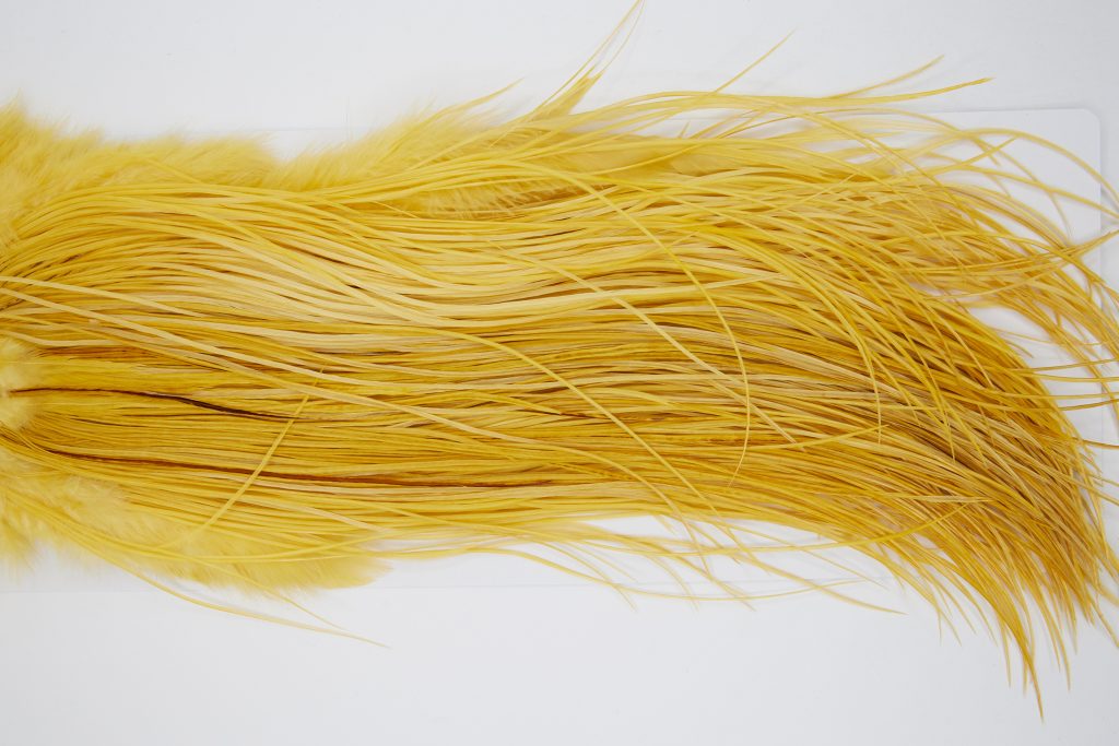 11128 Whiting Dry Fly Hackle Bronze Grade Midge Saddle Golden Straw Ties Size 18-20