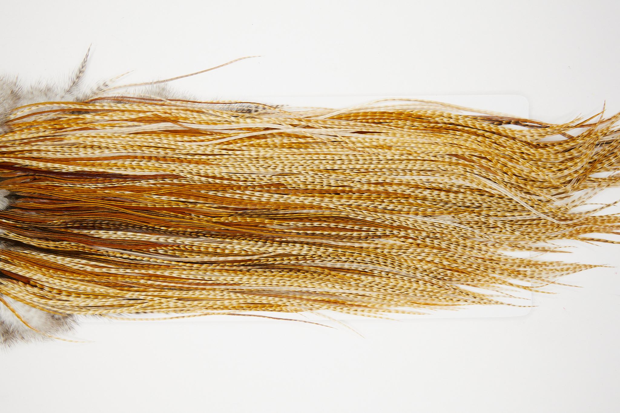 12326 Whiting Dry Fly Hackle Bronze Grade Rooster Saddle Barred Medium Ginger Ties Size 14-18