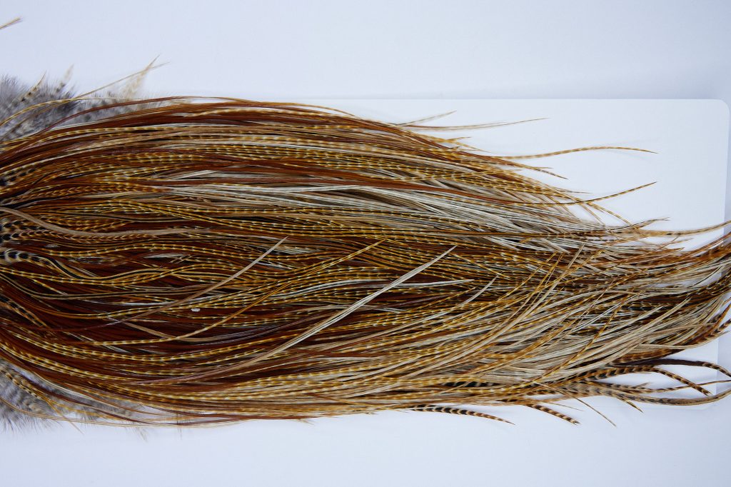 1681 Whiting Dry Fly Hackle Pro Grade Midge Saddle Dark Barred Ginger Ties Size 18-20