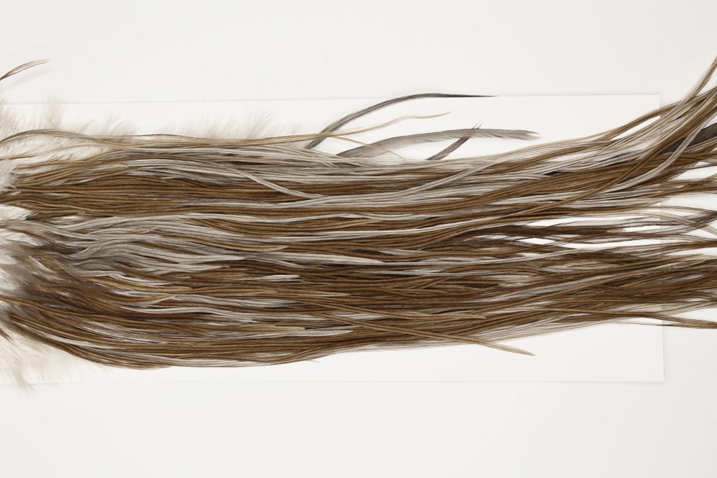 7165 JimsFlyCo Dry Fly Hackle Grade 2 Rooster Saddle Brown Dun Ties Size 12