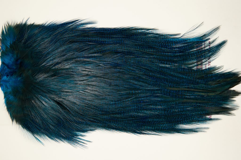 12419 Coq De Leon Dry Fly Hackle Bronze Grade Rooster Saddle Kingfisher Blue Ties Size NA