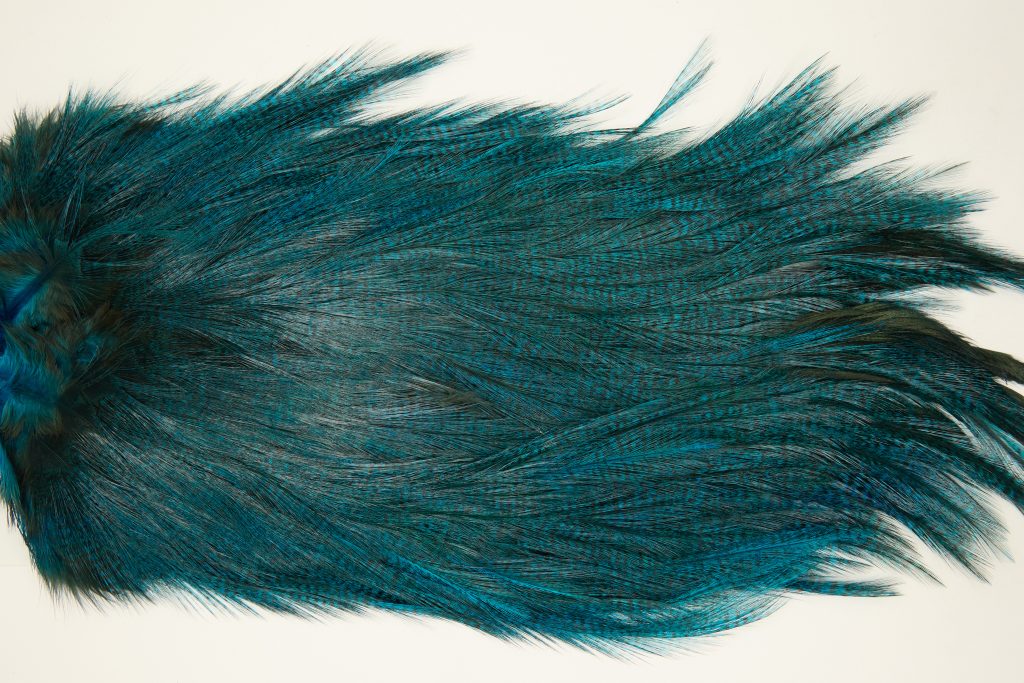 12420 Coq De Leon Dry Fly Hackle Bronze Grade Rooster Saddle Kingfisher Blue Ties Size NA