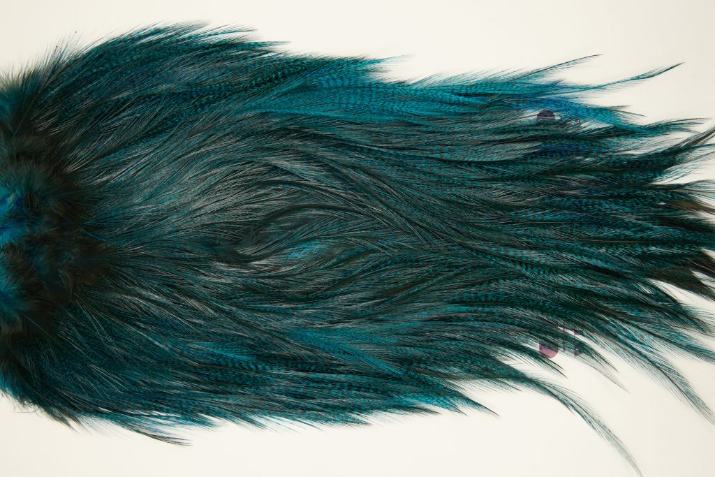 12422 Coq De Leon Dry Fly Hackle Bronze Grade Rooster Saddle Kingfisher Blue Ties Size NA
