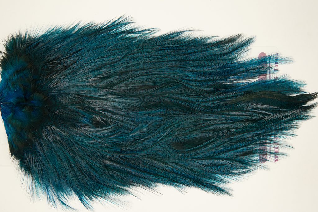 12424 Coq De Leon Dry Fly Hackle Bronze Grade Rooster Saddle Kingfisher Blue Ties Size NA
