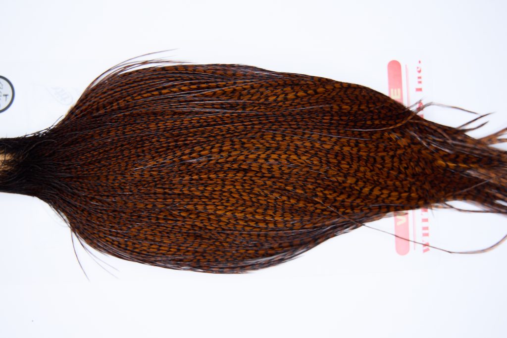 11283 Whiting Dry Fly Hackle Silver Grade Rooster Saddle Coachman Brown Ties Size 8-26