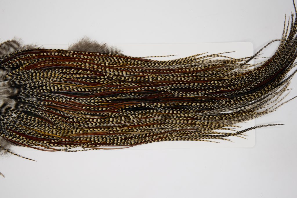 12440 Heritage Dry Fly Hackle Grade 3 Rooster Saddle Grizzly Variant Ties Size 14-16