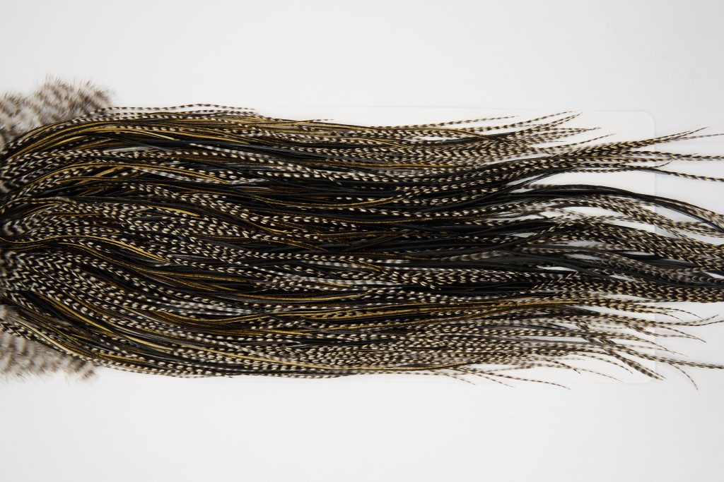 12442 Heritage Dry Fly Hackle Grade 3 Rooster Saddle Grizzly Variant Ties Size 16-18