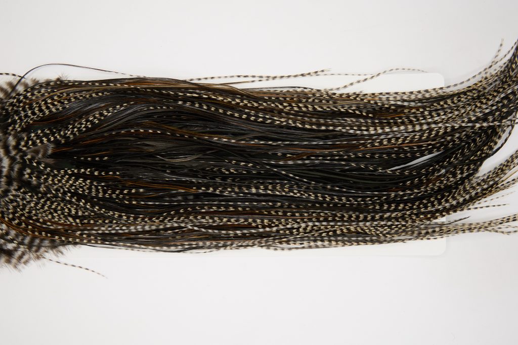 12453 Heritage Dry Fly Hackle Grade 2 Rooster Saddle Grizzly Variant Ties Size 16-18