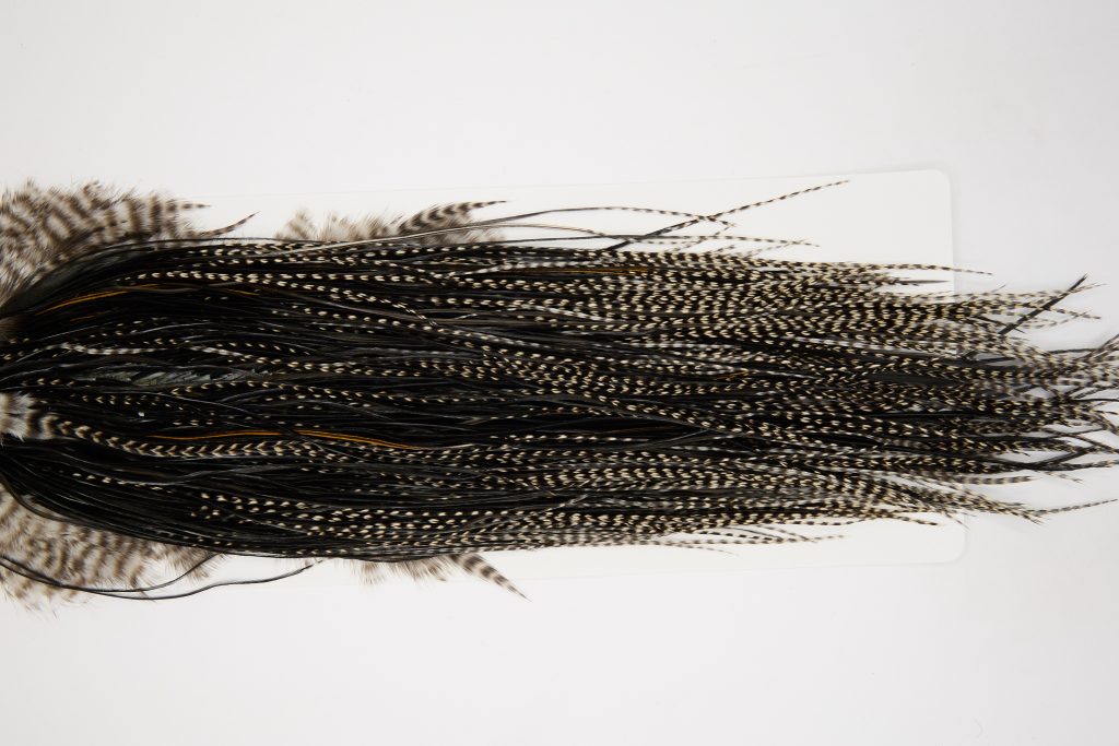 12454 Heritage Dry Fly Hackle Grade 2 Rooster Saddle Grizzly Variant Ties Size 16-18