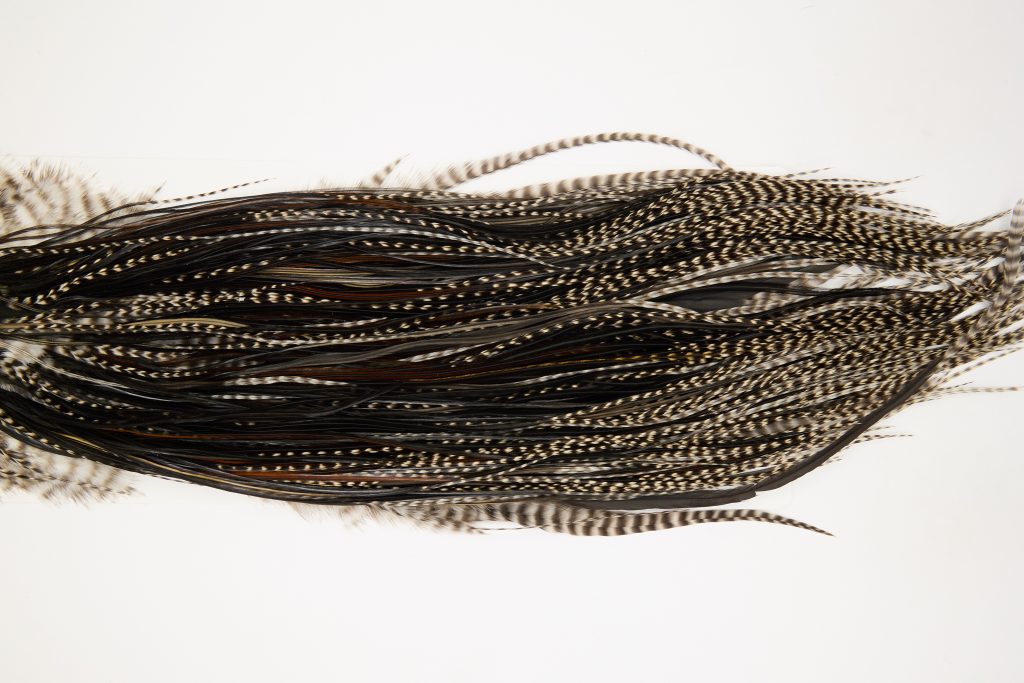 12464 Heritage Dry Fly Hackle Grade 2 Rooster Saddle Grizzly Variant Ties Size 16-18