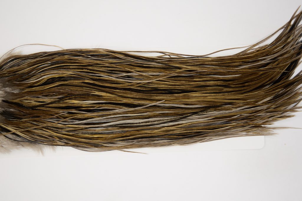 12478 Heritage Dry Fly Hackle Grade 2 Rooster Saddle Vermiculated Dun Ties Size 14-18