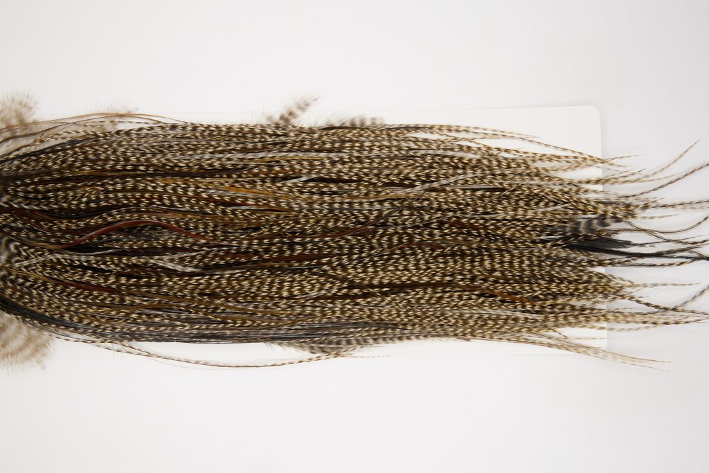 12487 Heritage Dry Fly Hackle Grade 2 Rooster Saddle Dun Grizzly Ties Size 16-18