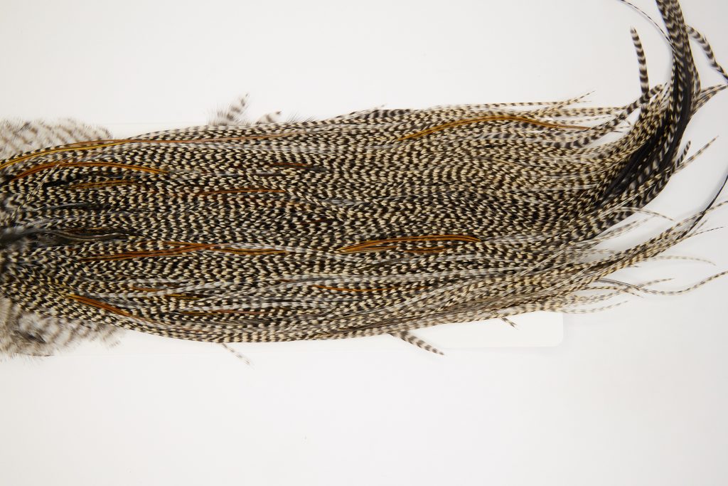 12498 Heritage Dry Fly Hackle Grade 1 Rooster Saddle Grizzly Variant Ties Size 12-14