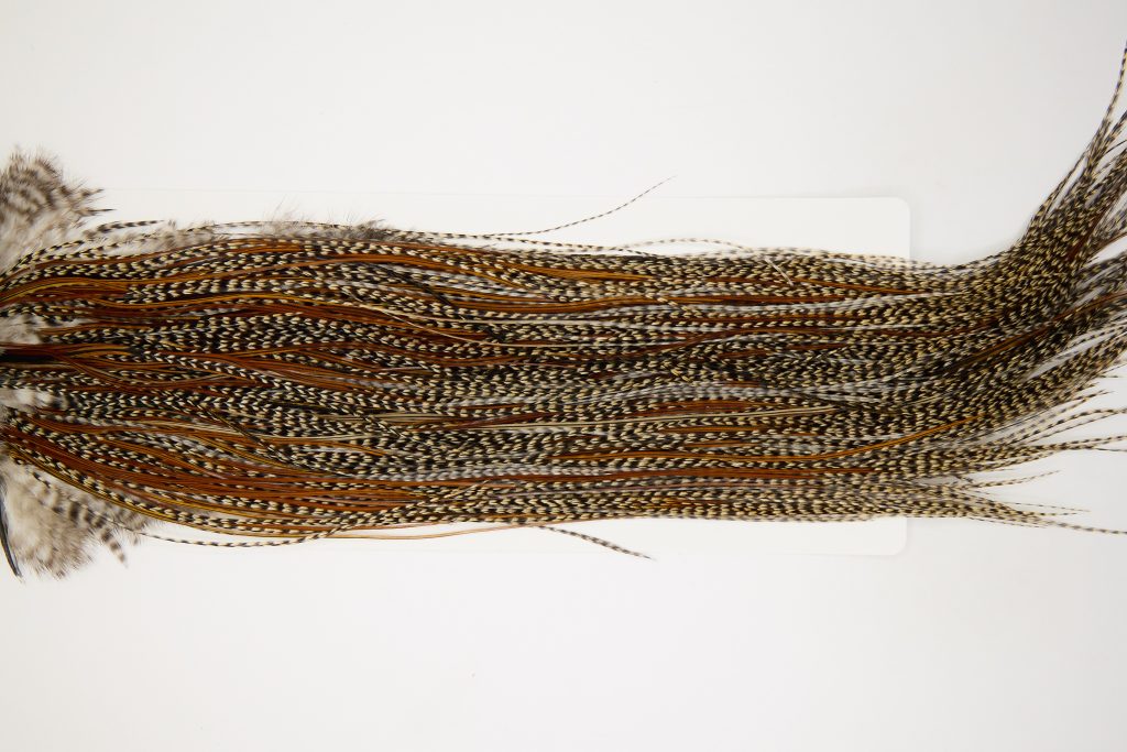 12499 Heritage Dry Fly Hackle Grade 1 Rooster Saddle Grizzly Variant Ties Size 14-18