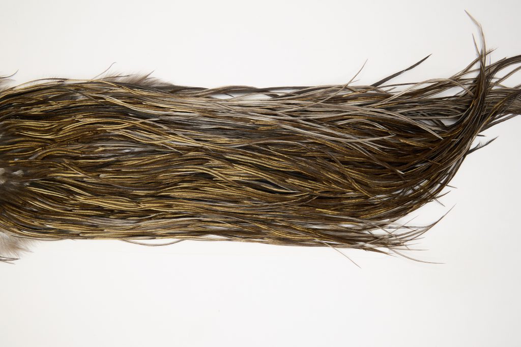 12503 Heritage Dry Fly Hackle Grade 1 Rooster Saddle Vermiculated Badger Ties Size 14