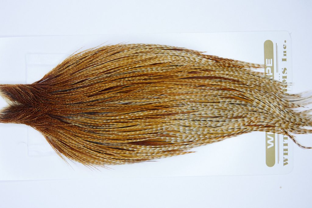 1751 Heritage Dry Fly Hackle, 2 Grade Rooster Cape Barred Ginger Ties Size 10-22