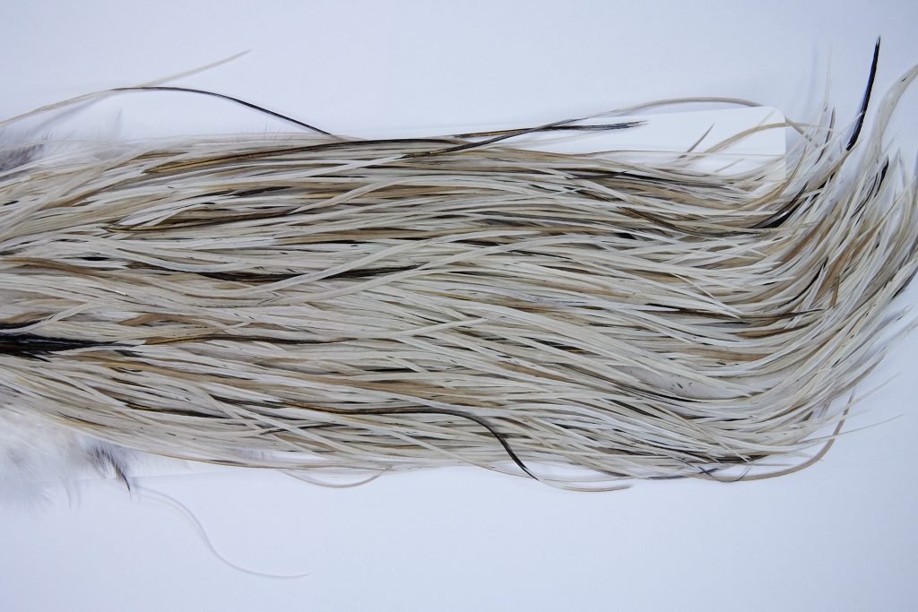 1860 Heritage Dry Fly Hackle, 2 Grade Rooster Saddle Heritage Dry Fly Hackle, Dun Ties Size 14-16