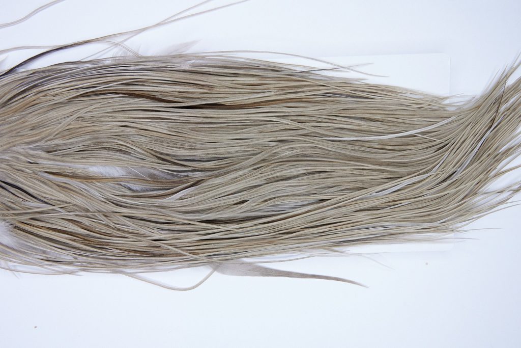 1862 Heritage Dry Fly Hackle, 2 Grade Rooster Saddle Heritage Dry Fly Hackle, Dun Ties Size 14-16