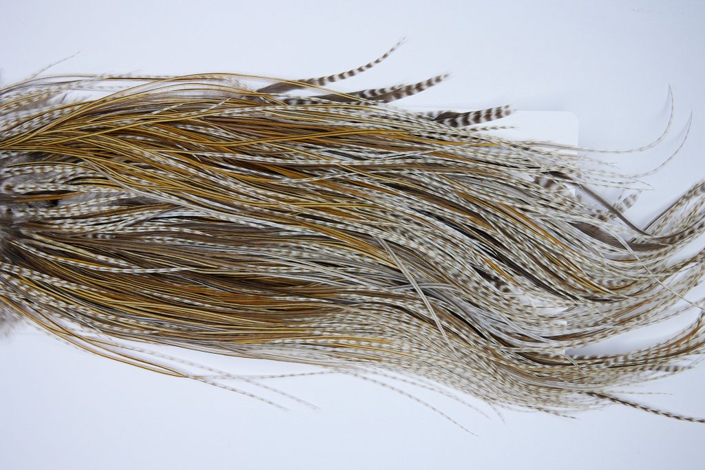 1889 Heritage Dry Fly Hackle, 2 Grade Rooster Saddle Variant Ties Size 14-16