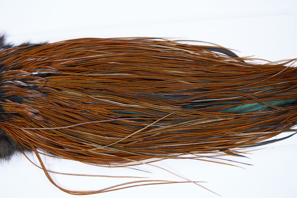 1908 Heritage Dry Fly Hackle, 2 Grade Rooster Saddle Furnace Ties Size 16-18