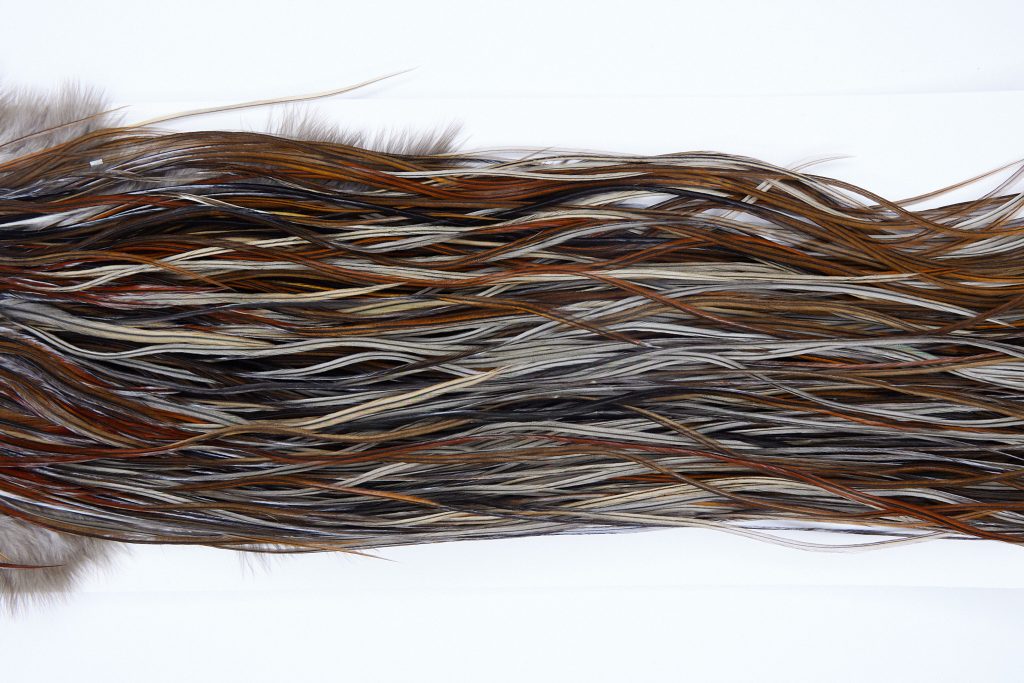 1915 Heritage Dry Fly Hackle, 2 Grade Rooster Saddle Furnace Ties Size 14-18