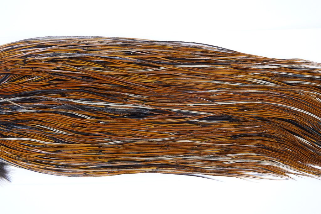 1918 Heritage Dry Fly Hackle, 2 Grade Rooster Saddle Furnace Ties Size 14-16