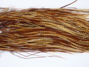 1928 Heritage Dry Fly Hackle, 2 Grade Rooster Saddle Barred Ginger Ties Size 14-16