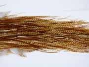 1929 Heritage Dry Fly Hackle, 2 Grade Rooster Saddle Barred Ginger Ties Size 14-16