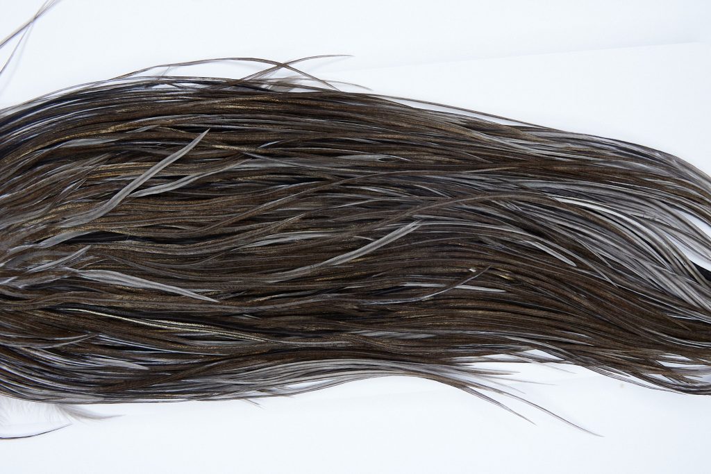 2021 Heritage Dry Fly Hackle, 3 Grade Rooster Saddle Heritage Dry Fly Hackle, Dun Ties Size 14-16