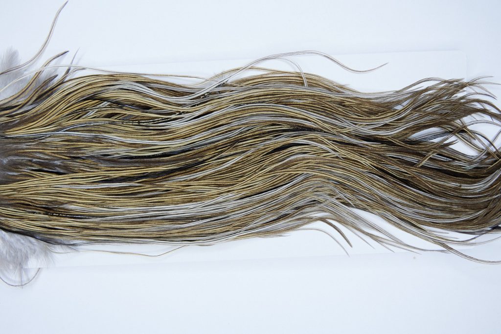 2036 Heritage Dry Fly Hackle, 3 Grade Rooster Saddle Heritage Dry Fly Hackle, Vermiculated Badger Ties Size 14-16