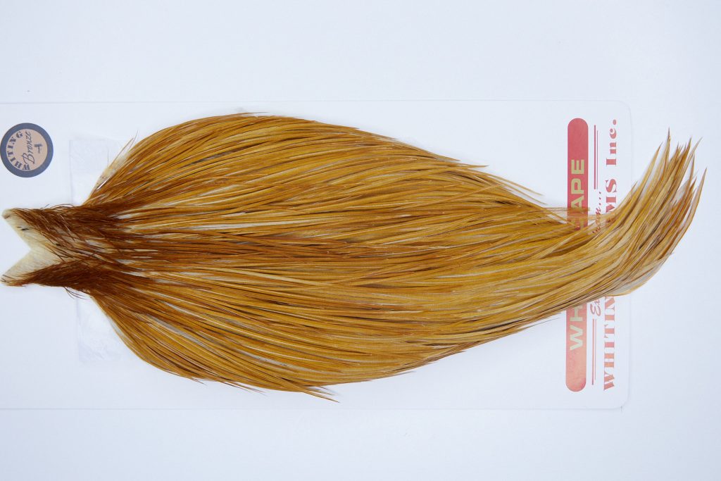 3706 Whiting Dry Fly Hackle Bronze Grade Rooster Cape Medium Ginger Ties Size 10-22