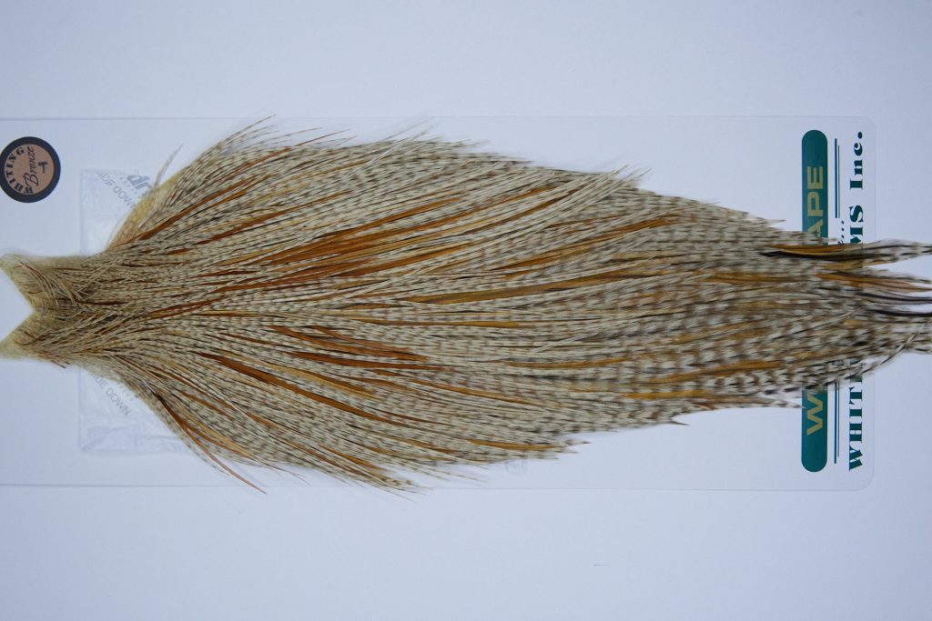 4032 Hebert Dry Fly Hackle Bronze Rooster Cape Medium Barred Ginger Ties Size 10-22