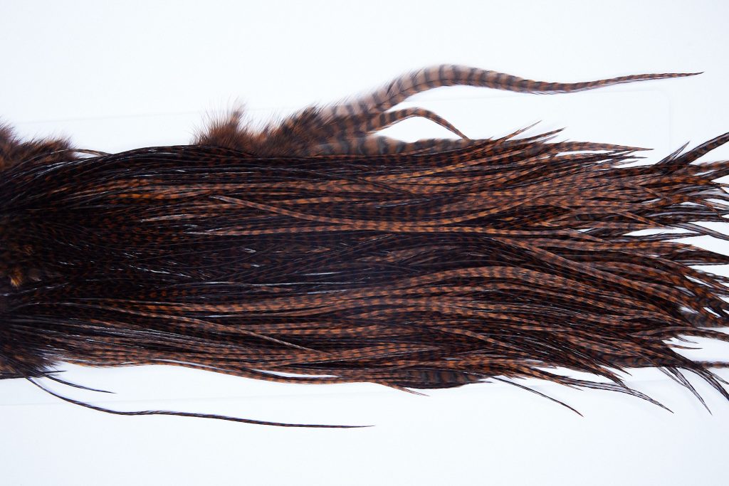4098 Whiting Dry Fly Hackle Bronze Grade Rooster Saddle Grizzly Coachman Brown Ties Size 14-16