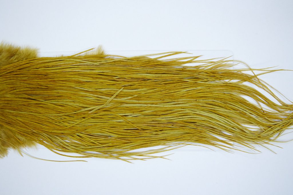 4121 Whiting Dry Fly Hackle Bronze Grade Rooster Saddle Golden Olive Ties Size 14-16