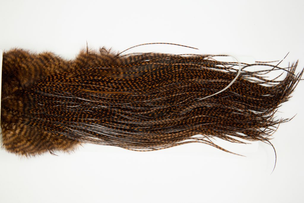 8432 Whiting Dry Fly Hackle Bronze Grade Rooster Saddle Grizzly Brown Ties Size 12-16
