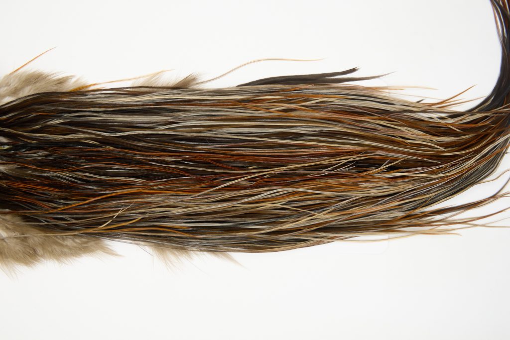 12517 JimsFlyCo Dry Fly Hackle Rhodium Rooster Saddle Furnace Ties Size 16-18