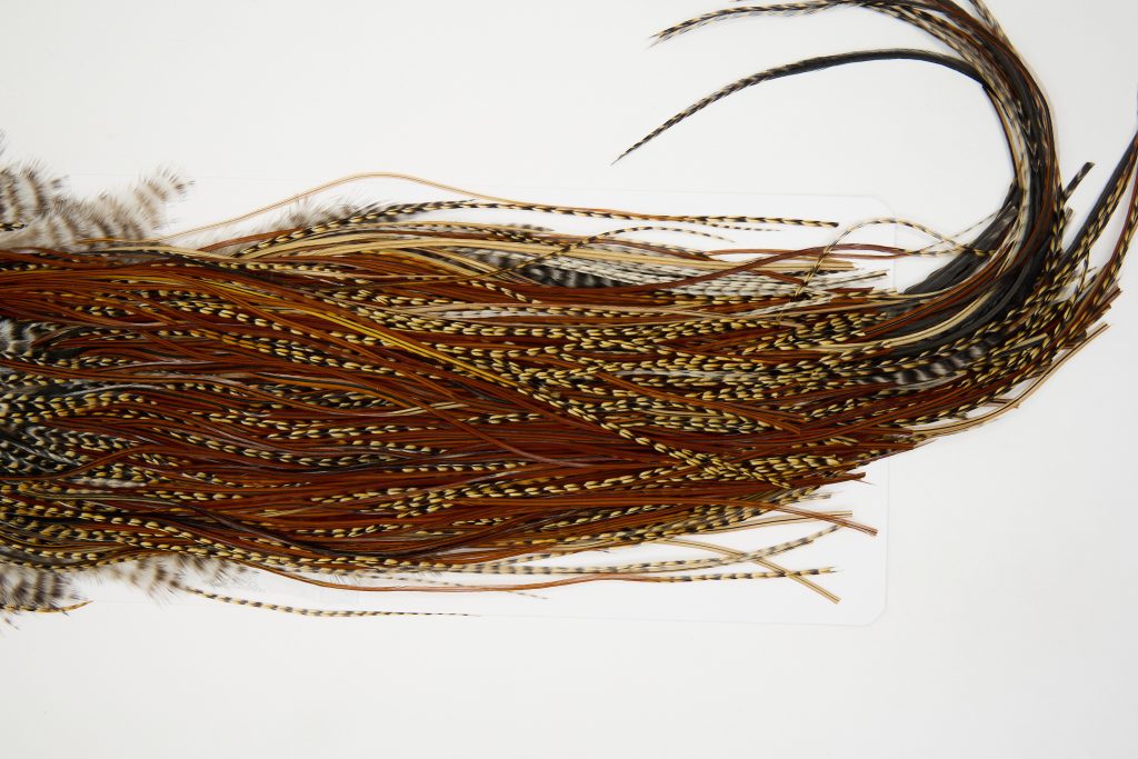 12519 JimsFlyCo Dry Fly Hackle Rhodium Rooster Saddle Cree Ties Size 14-16