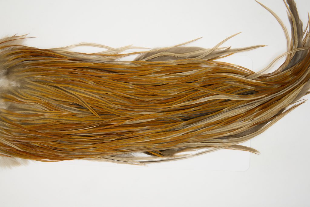 12537 JimsFlyCo Dry Fly Hackle Grade 1 Rooster Saddle Honey Dun Ties Size 10-12