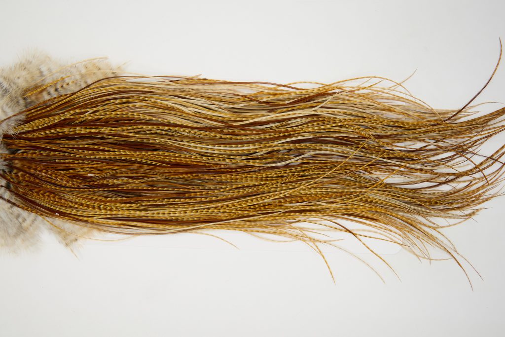 12539 JimsFlyCo Dry Fly Hackle Grade 1 Rooster Saddle Barred Ginger Ties Size 16-20