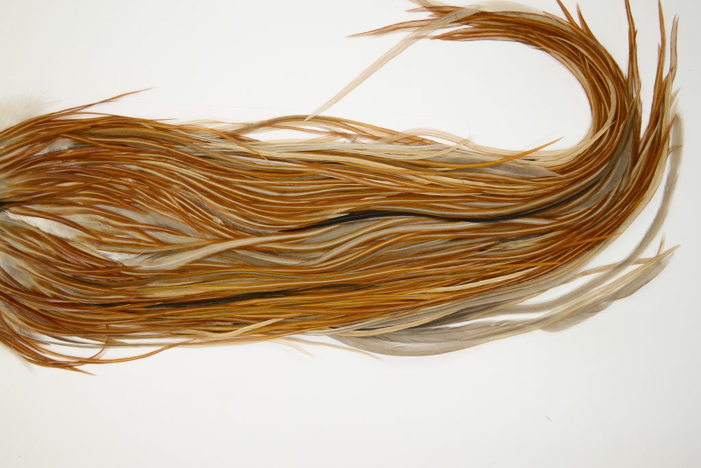 12547 JimsFlyCo Dry Fly Hackle Grade 1 Rooster Saddle Honey Dun Ties Size 10-12